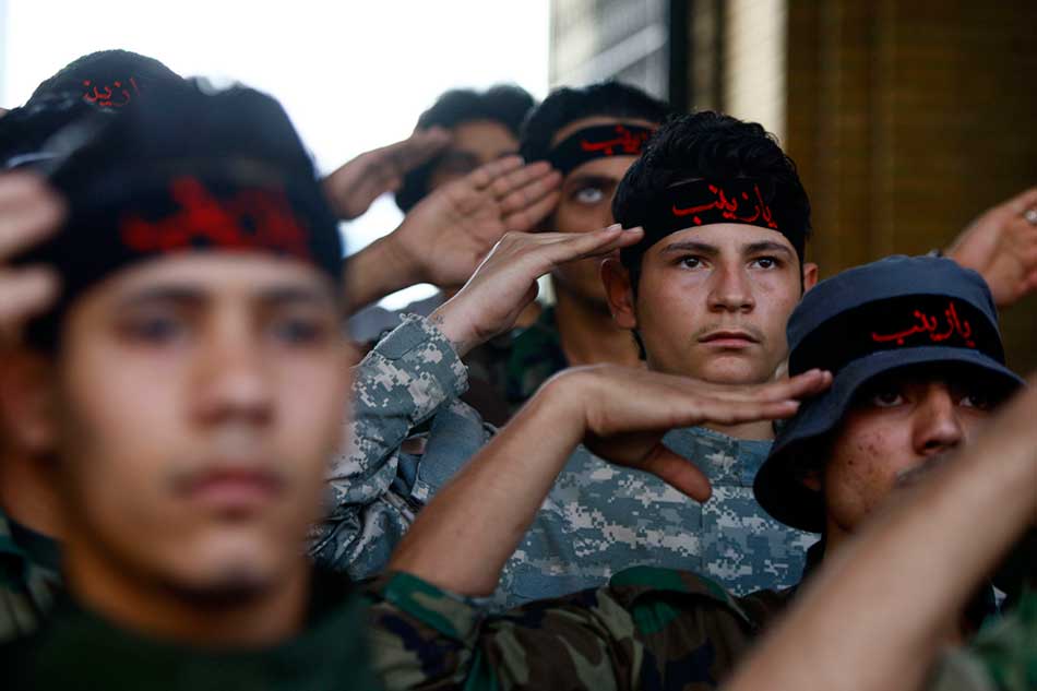Shia fighters stationed in Damascus to protect Prophet Muhammad (PHUB) granddaughter's shrine. PHOTO REUTERS