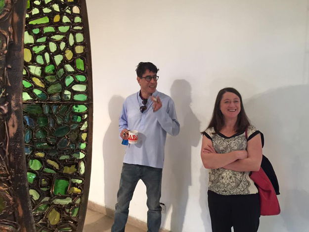 At Amin"s gallery with Antji . Project Manager of the Berlin Biennale. PHOTO: fb.com/Karachi.Biennale
