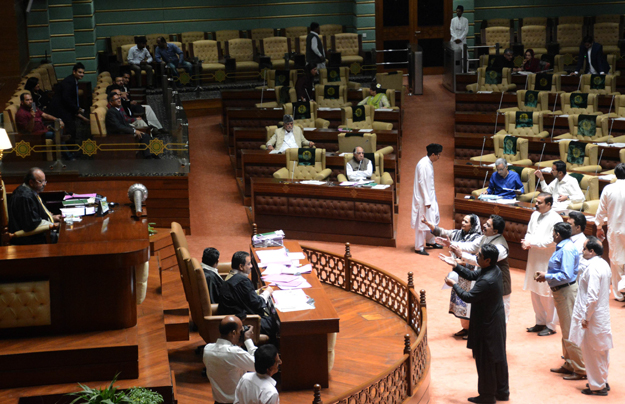 On going Sindh assembly session. PHOTO: EXPRESS