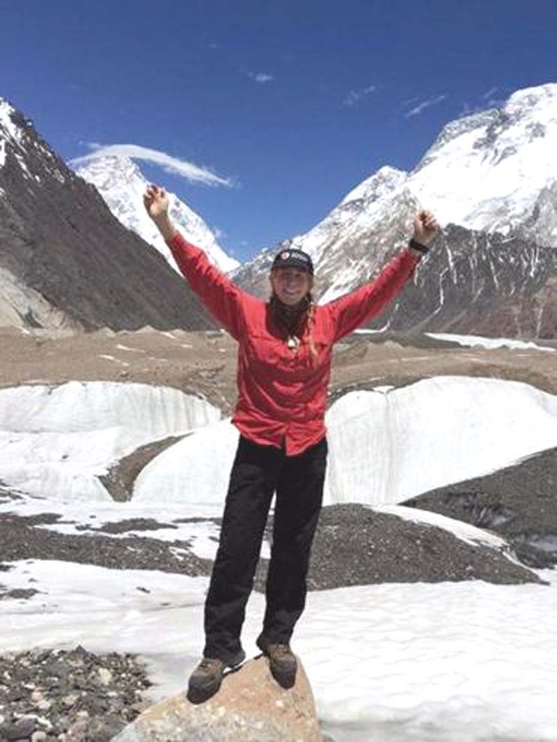 Caption: Vanessa O’Brien in front of K2. PHOTO: FILE