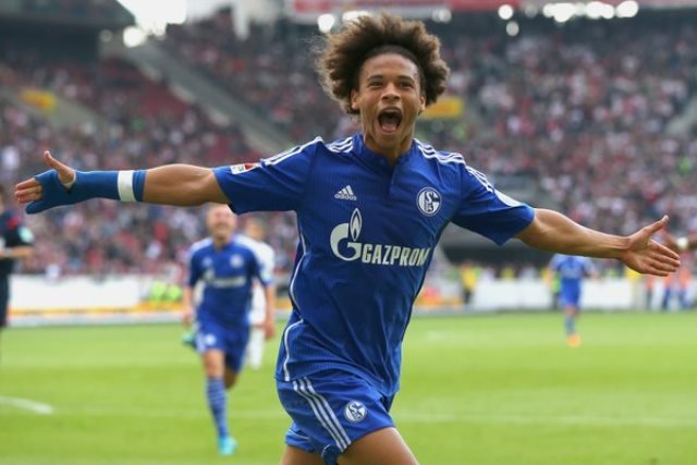 The 20-year-old celebrates his goal for Schalke. PHOTO: AFP