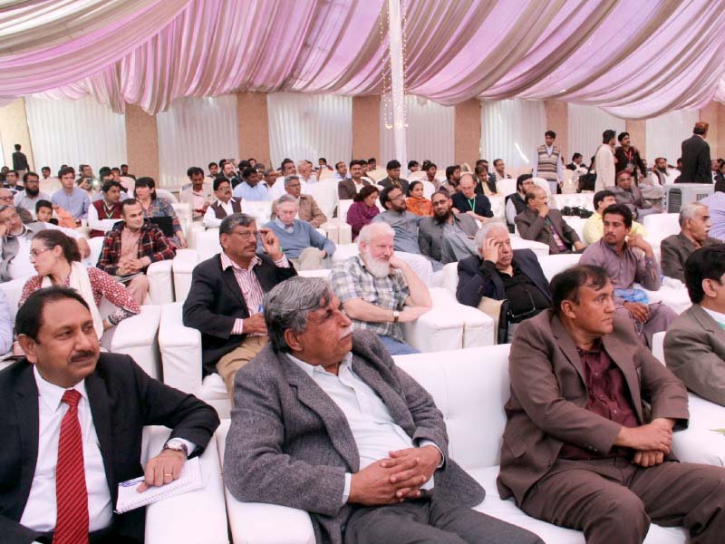 Speaking on the first day of the conference, Prof Dr Jonathan Mark Kenoyer discussed ‘Mohen Jo Daro, Harappa and Dholavira: Comparing the Urban Phenomenon of Three Major Indus Cities’. PHOTO: AYESHA MIR/EXPRESS