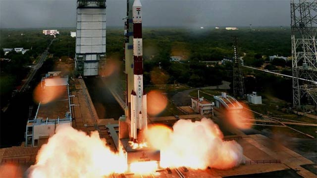 The rocket is set to blast off from the southern spaceport of Sriharikota. PHOTO COURTESY: PTI