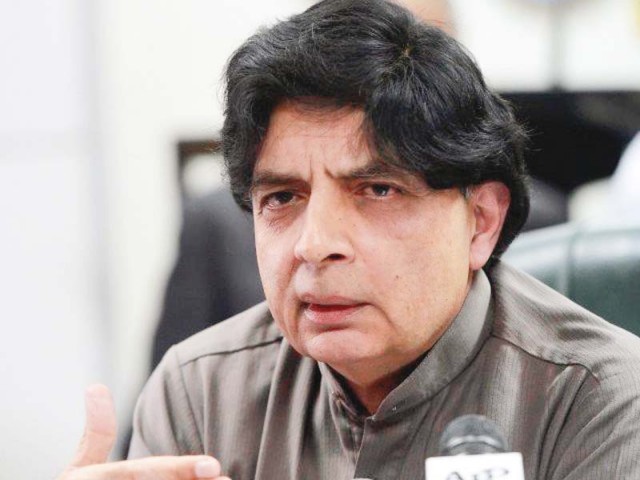 Interior minister Chuadhry Nisar