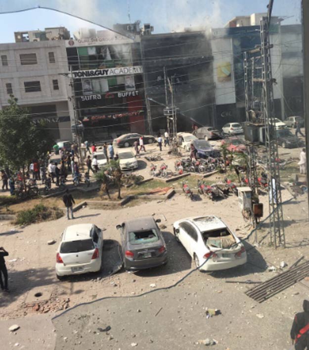 Punjab police spokesperson says it was a bomb attack. PHOTO COURTESY: TWITTER @ASHES KHAN