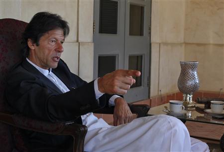 Imran Khan, Pakistani cricketer turned politician, speaks during an interview at his residence in Islamabad November 16, 2011. PHOTO: REUTERS