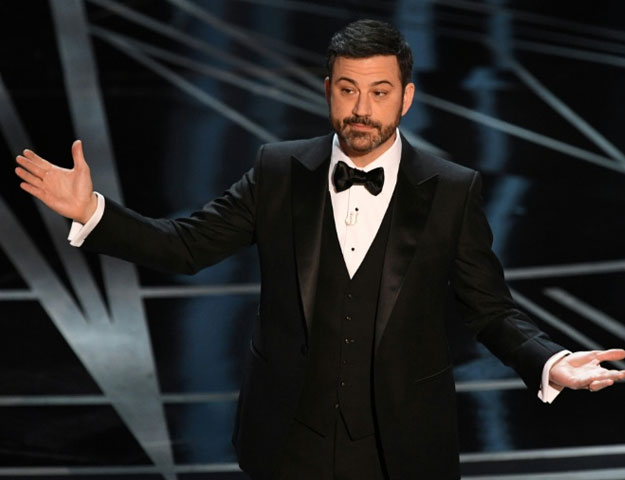 Oscars host Jimmy Kimmel thanked Donald Trump for helping to take the heat off Hollywood and its annual gala
AFP / Mark RALSTON