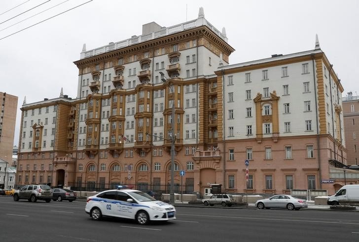 A general view of the U.S. embassy in Moscow, Russia, December 30, 2016. PHOTO: REUTERS