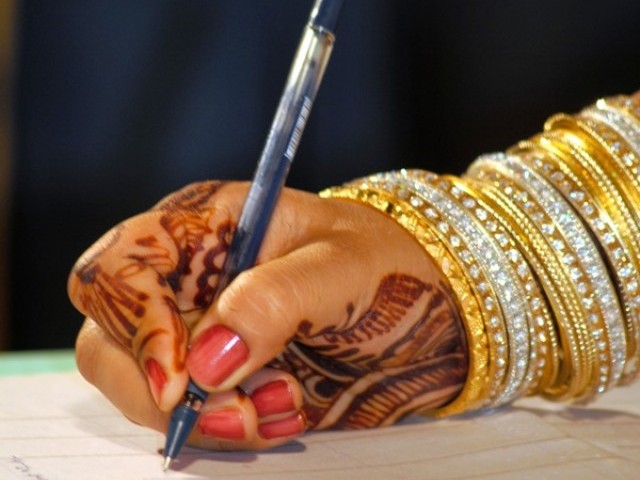 The female officiate solemnised the nikkah of a couple last week. PHOTO: FILE