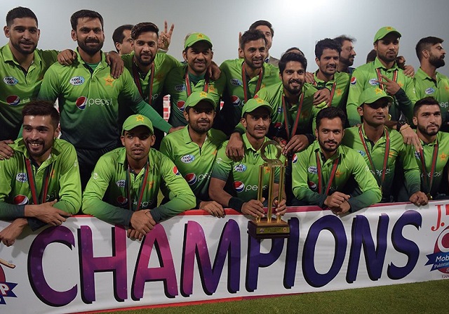 Pakistan T20 team after series win against Sri Lanka. PHOTO: AFP