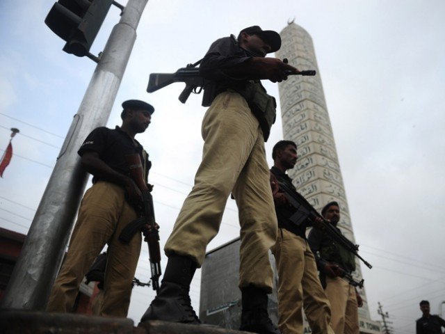 A file photo of Karachi police. PHOTO: AFP