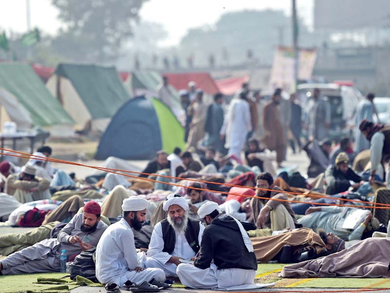 Protesters are camped at Faizabad. PHOTO: EXPRESS/FILE