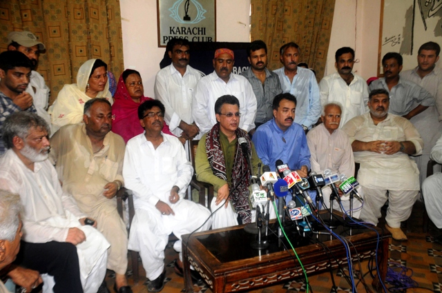The party’s disheartened president, Ayaz Latif Palijo, held a press conference after their ‘Mohajir Suba Na-manzoor’ (Mohajir province not acceptable) rally at the Karachi Press Club. PHOTO: EXPRESS/IRFAN ALI