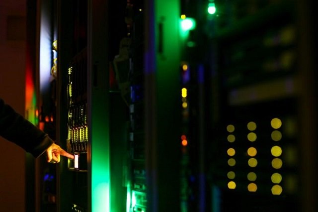 A man poses inside a server room at an IT company in this June 19, 2017 illustration photo.
PHOTO: REUTERS