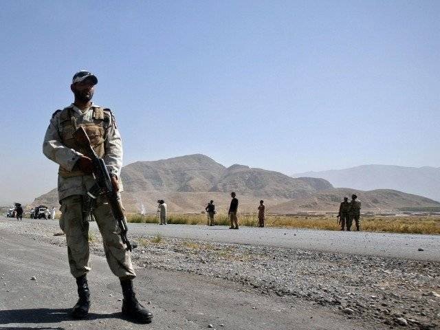 A file photo of an FC personnel in Balochistan. PHOTO: REUTERS