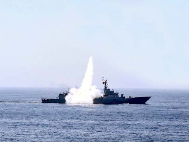 The missile successfully followed its preplanned trajectory till accurate target engagement at sea. PHOTO: INP/FILE