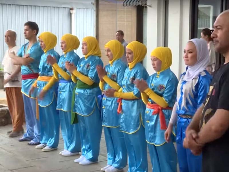 The women's team experienced authentic Chinese Kung Fu. SCREENGRAB: XINHUA
