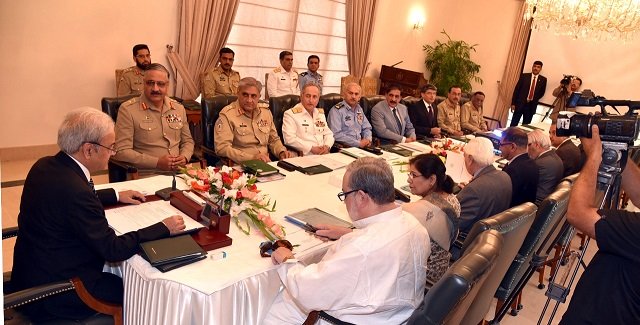 Interim PM Mulk, COAS, Chief of Navy, others attend NSC
PHOTO: PM OFFICE