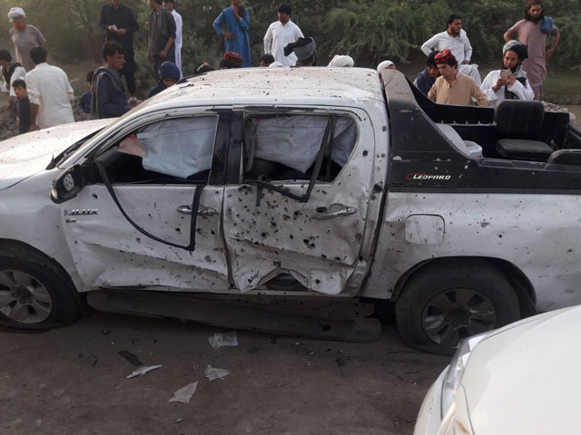 The convoy was targeted with explosives planted on a motorcycle in its path. PHOTO: EXPRESS