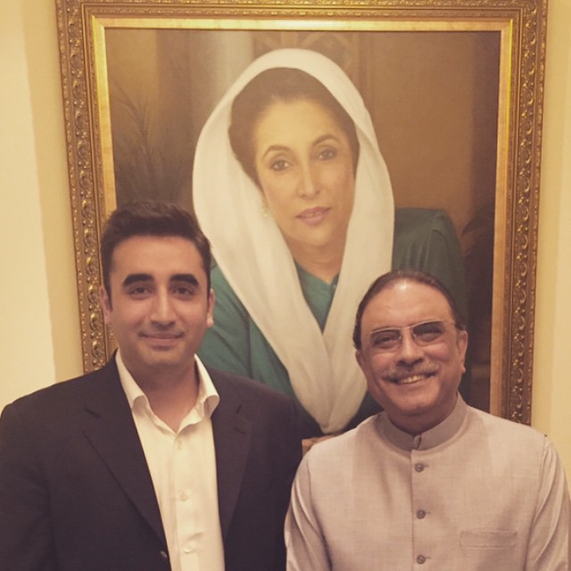 Bilawal Bhutto Zardari with father Asif Ali Zardari. PHOTO: BILAWAL BHUTTO ZARDARI/ INSTAGRAM