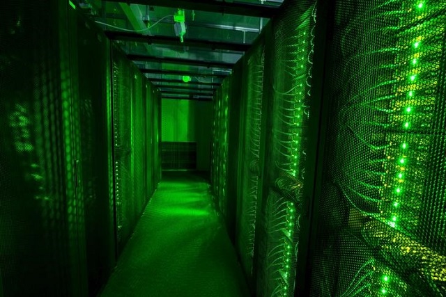 Servers for data storage are seen at Advania's Thor Data Center in Hafnarfjordur, Iceland August 7, 2015.
PHOTO: REUTERS