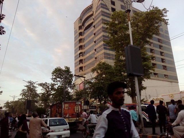 A view of the building where the fire erupted. PHOTO: EXPRESS