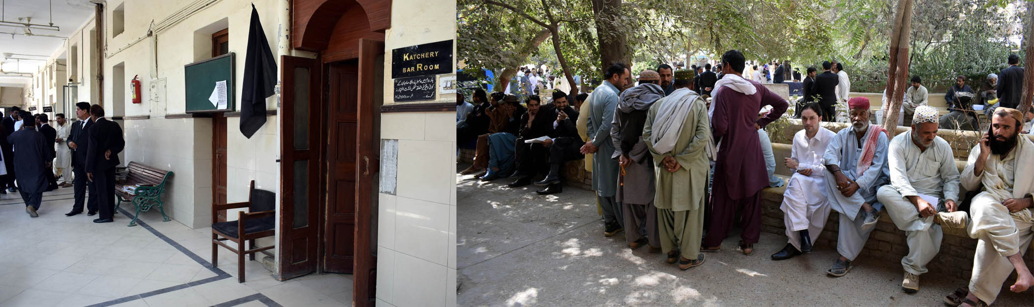 Applicants wait outside the court for justice due to the lawyers' strike. PHOTO: EXPRESS