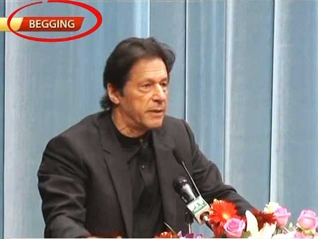 Imran is on an official trip, where he was addressing a ceremony at a central party school in Beijing which was shown by the national broadcaster. SCREENGRAB: PTV