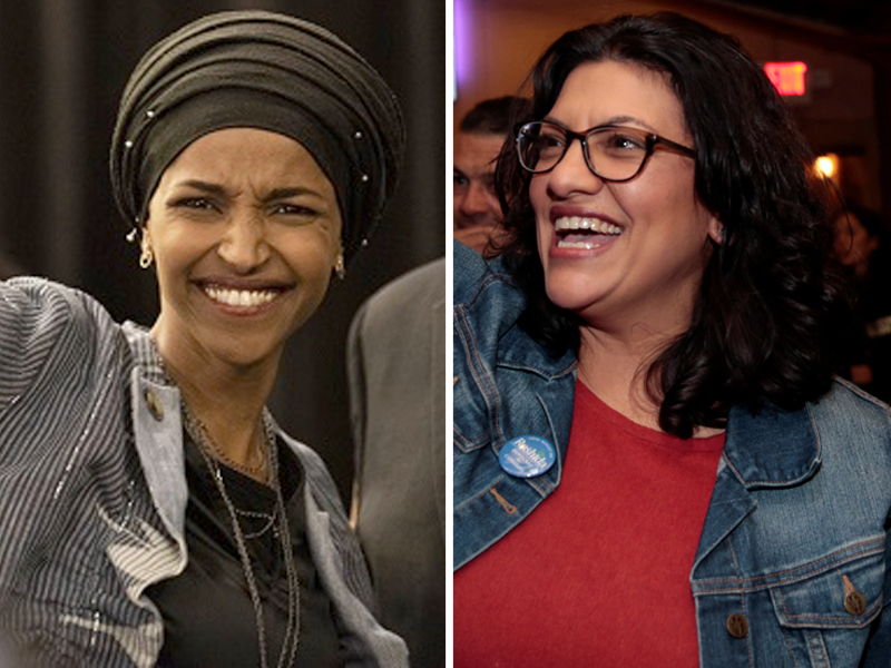 Ilhan Omar and Rashida Tlaib, the first two Muslim women to be elected to the US Congress. PHOTO:AFP?REUTERS