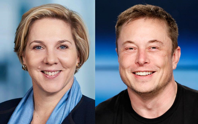 Robyn Denholm and Elon Musk.
PHOTO: REUTERS