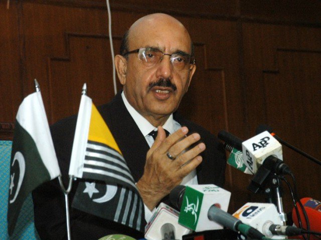 Sardar Masood Khan urges UNSC to appoint special envoy to resolve the conflict. PHOTO: EXPRESS/FILE