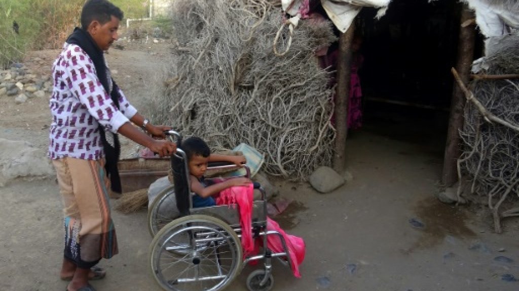 Abdullah, 7, was wounded by a landmine in Yemen's western province of Taez Abdullah, 7, was wounded by a landmine in Yemen's western province of Taez. PHOTO: AFP