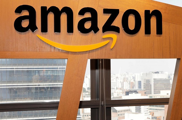 The logo of Amazon is seen in Sao Paulo, Brazil October 17, 2017.
PHOTO: REUTERS
