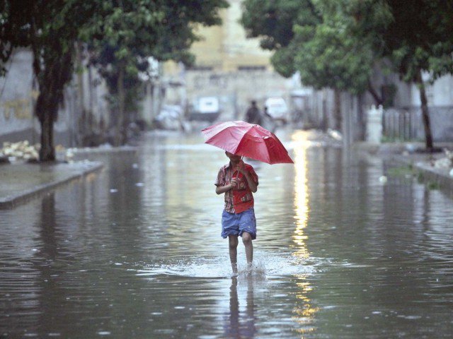Meteorology office predicts showers in the metropolis for Monday as well.
PHOTO: FILE