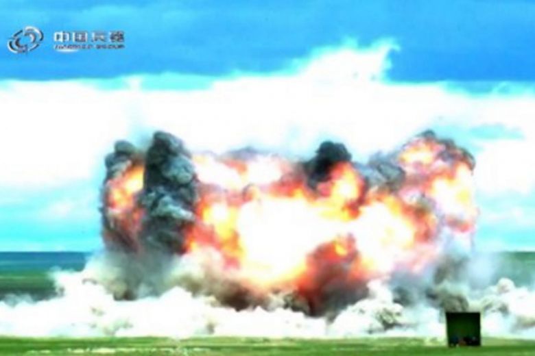The bomb was dropped by a Chinese H-6K bomber, though further details about the bomb test were not provided.PHOTO: TWITTER/KEVIN MCCAULEY
