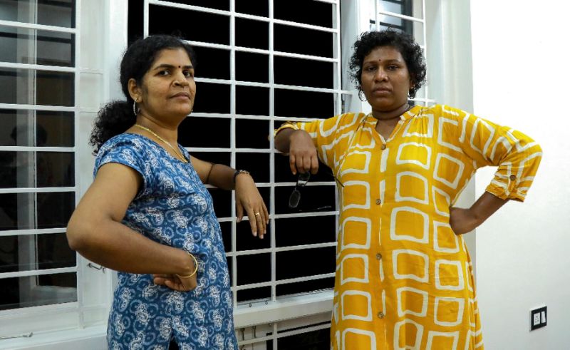 Hindu devotees went on a violent rampage after Bindu Ammini (R) and Kanakadurga entered a holy Hindu temple in January. PHOTO: AFP