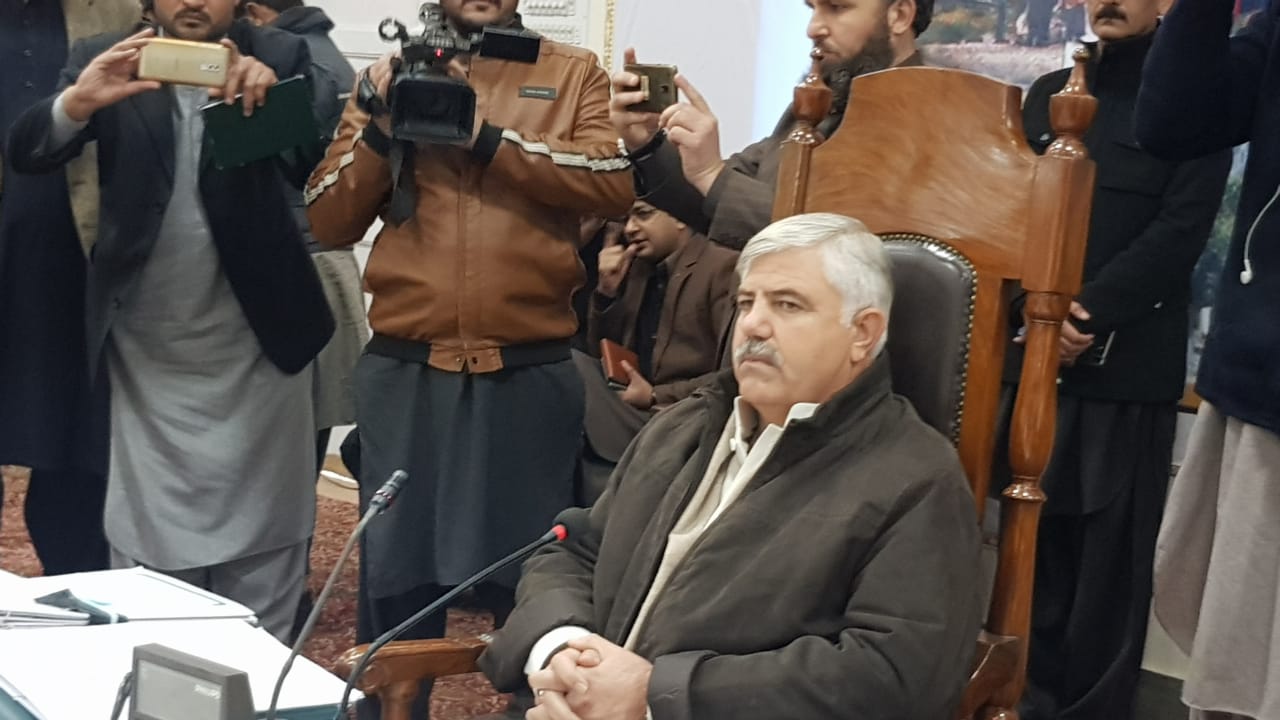 K-P CM chairing meeting in Landi Kotal. PHOTO: EXPRESS