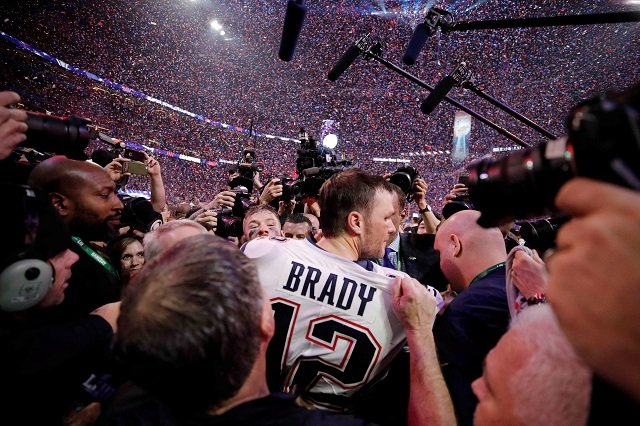 New England Patriots' Tom Brady celebrates winning the Super Bowl LIII. PHOTO: REUTERS