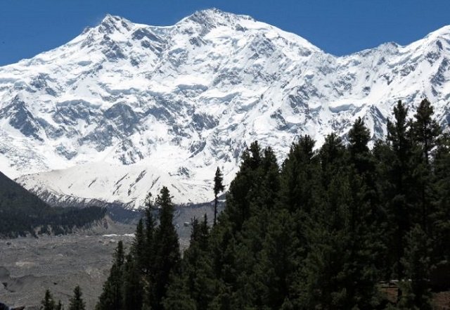 View of Nanga Parbat (the ninth highest mountain in the world at 8,126 metres above sea level) located in Pakistan, the Hindu Kush Himalaya (HKH) range is described as the 'water tower of Asia' due to its glaciers and frozen ice reserves. PHOTO: AFP