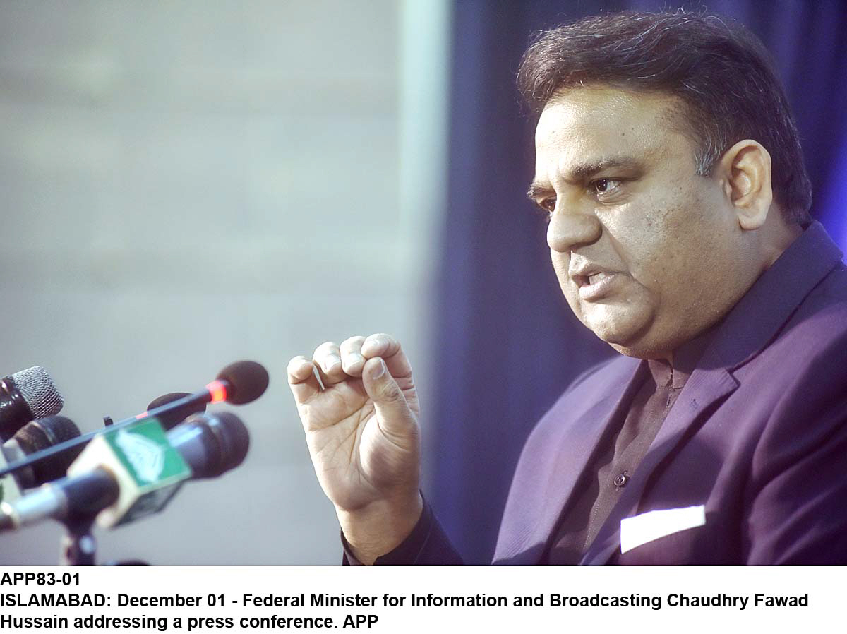 Information Minister Fawad Chaudhry. PHOTO: APP