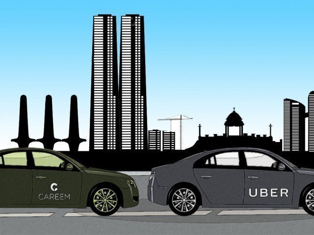 Animation of Careem and Uber.
PHOTO: EXPRESS