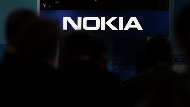 The Nokia logo is seen at the Mobile World Congress in Barcelona, Spain, February 28, 2018.
PHOTO: REUTERS