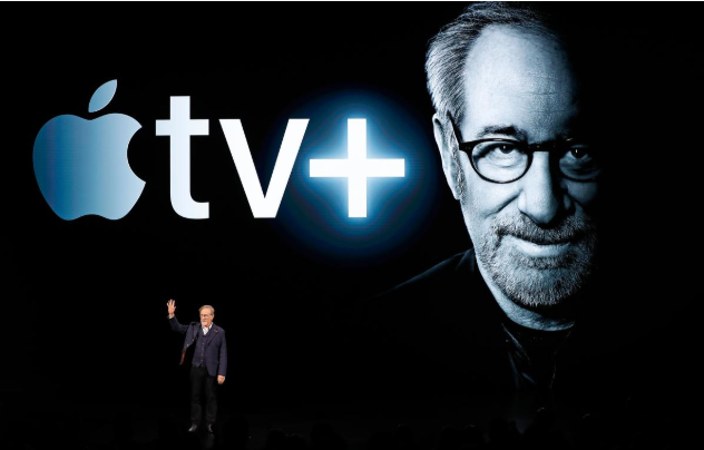 Director Steven Spielberg speaks during an Apple special event at the Steve Jobs Theater in Cupertino, California, US, March 25, 2019.
PHOTO: REUTERS