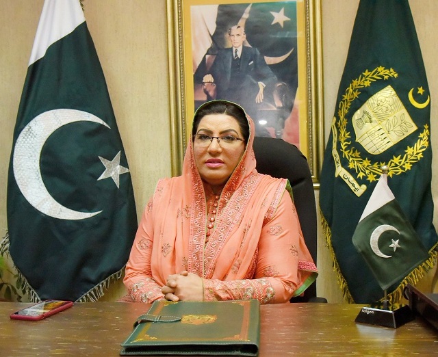 Special Advisor to Prime Minister Firdous Ashiq Awan. PHOTO: TWITTER