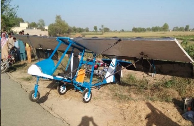 Pakistan Air Force has also praised Muhammad Fayaz for building a 'mini basic airplane'. PHOTO: Twitter