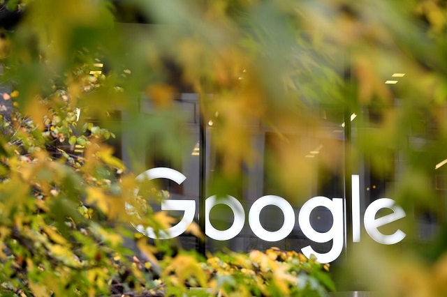 The Google name is displayed outside the company's office in London, Britain November 1, 2018.
PHOTO: REUTERS