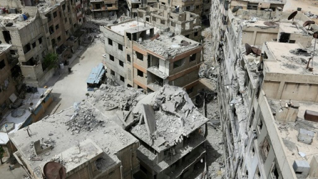 Western powers blamed the Syrian regime for the deadly attack on Douma and unleashed air strikes in response. PHOTO: AFP