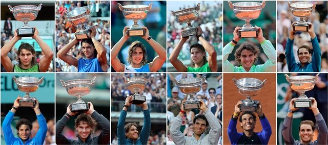 Nadal is now just two behind Roger Federer's all-time record of 20 majors and three ahead of Novak Djokovic who was knocked out by Thiem in the semi-finals. PHOTO: AFP