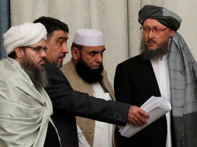File photo of US-Taliban talks in Qatar. PHOTO: REUTERS
