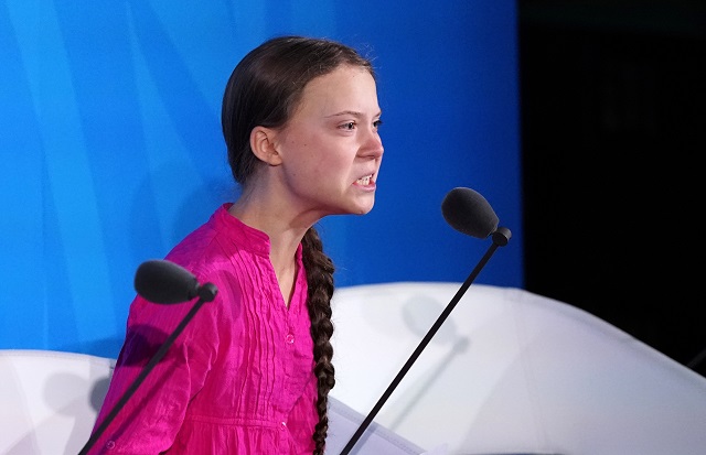 16-year-old Swedish Climate activist Greta Thunberg speaks at the 2019 United Nations Climate Action Summit at UN headquarters in New York City, New York, US, September 23, 2019. PHOTO: REUTERS